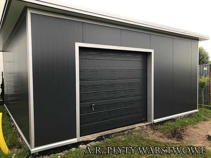 Garaż z płyty warstwowej garaż ocieplany hala przemysłowa  EPS PIR