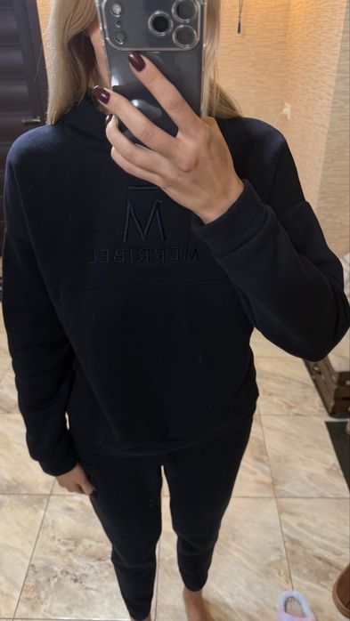 Спортивний костюм темно синій на флісі флісовий жіночий merribel