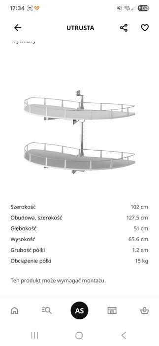 Karuzela do szafki UTRUSTA ikea
