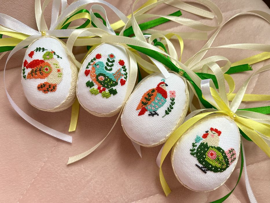 Великодні писанки, декоративні вишиті 4шт.
