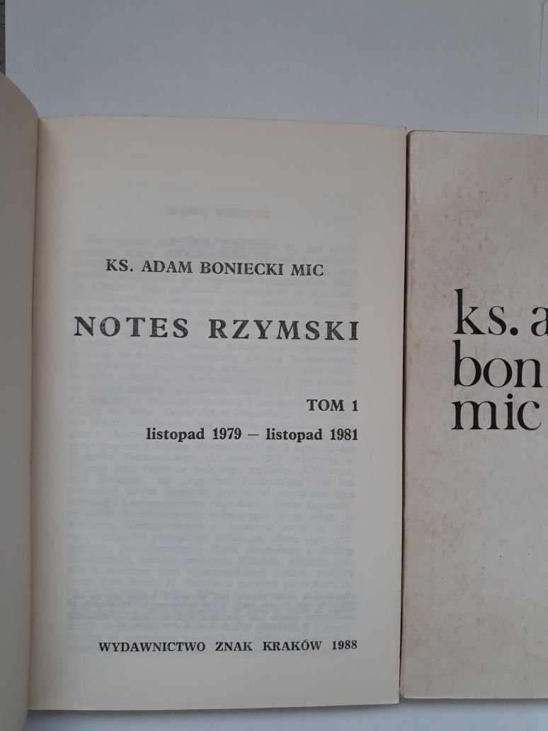 Notes rzymski 3 tomy, ks. Adam Boniecki