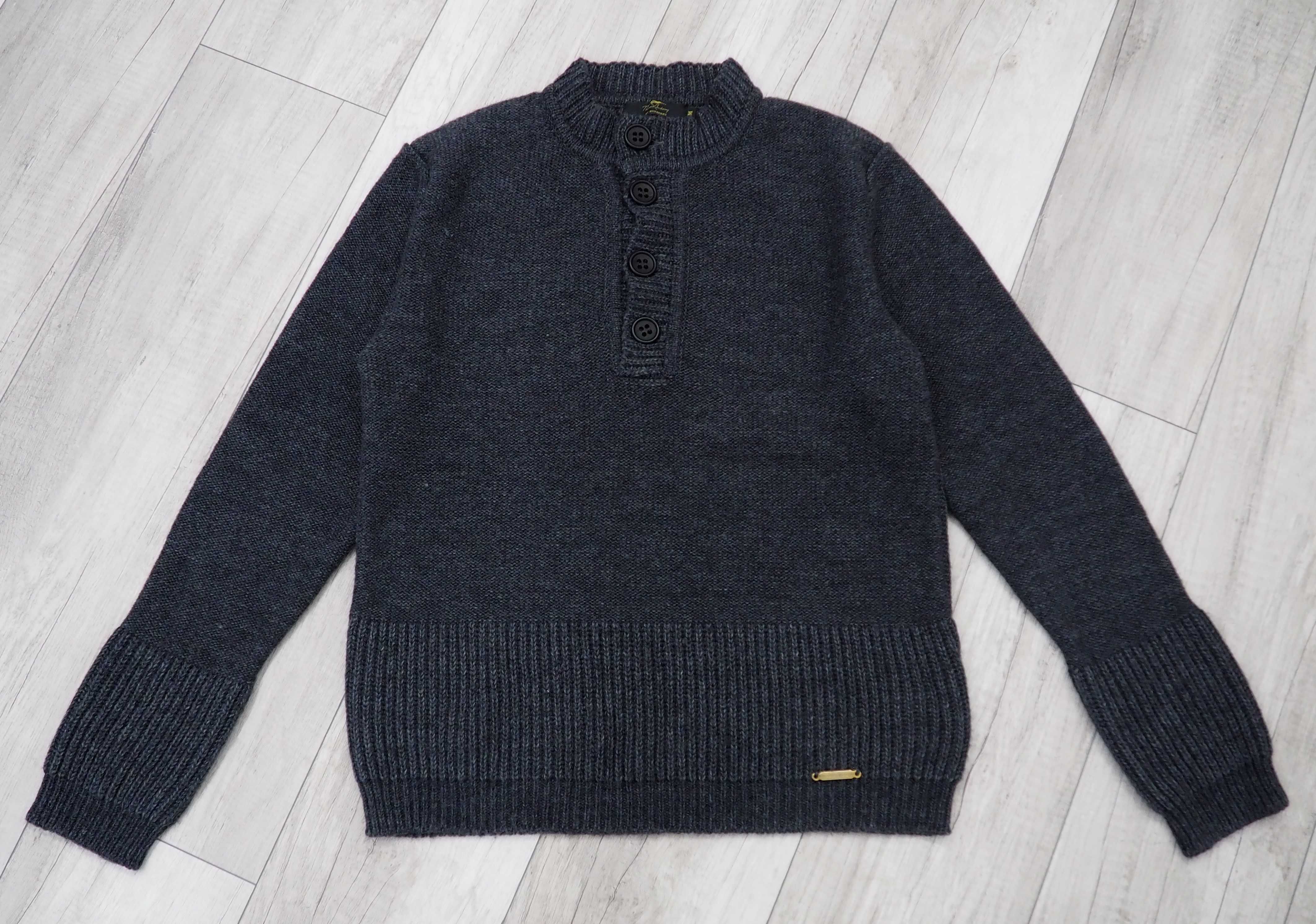 THOMAS BURBERRY_sweter melanż_alpaka_merino_rozmiar M