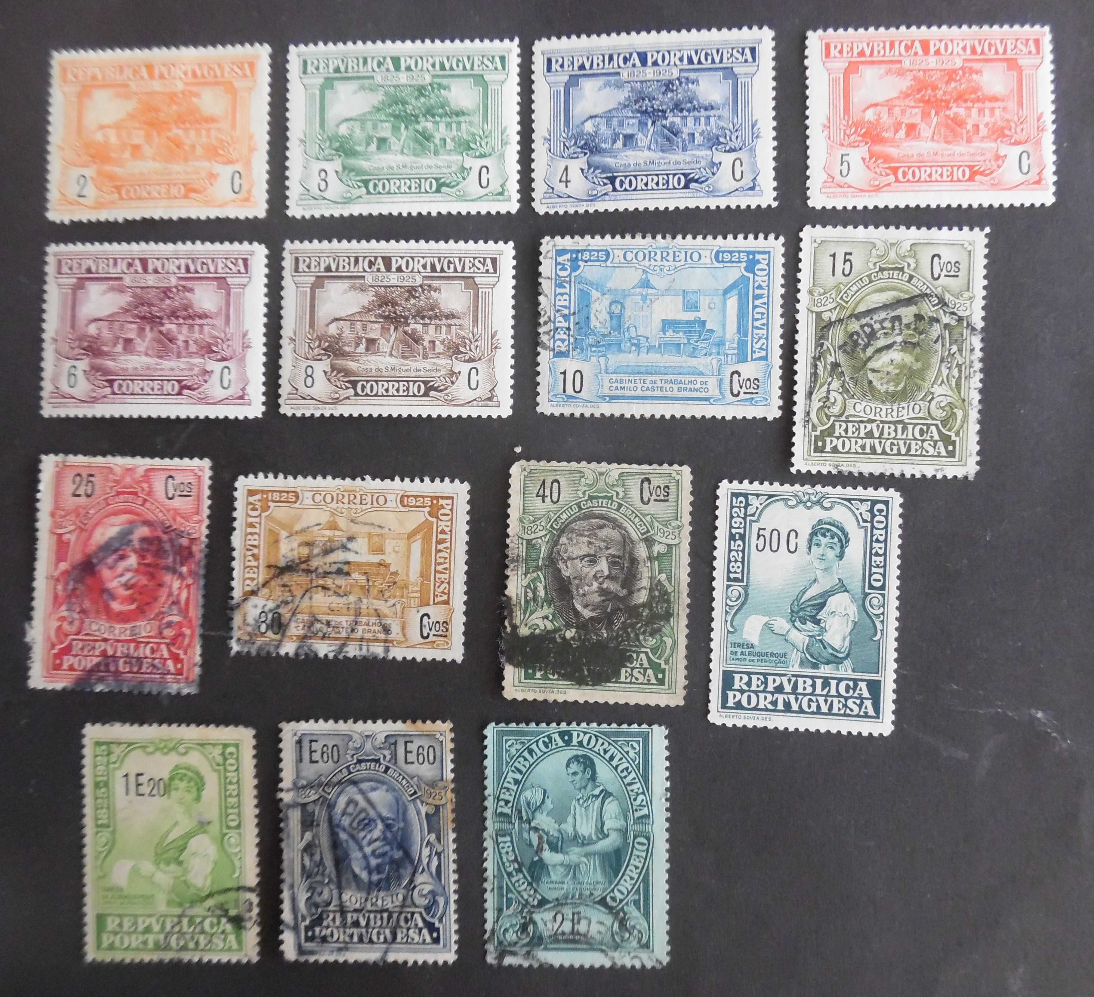 Selos Portugal 1925- Camilo Castelo Branco Incompleto usados
