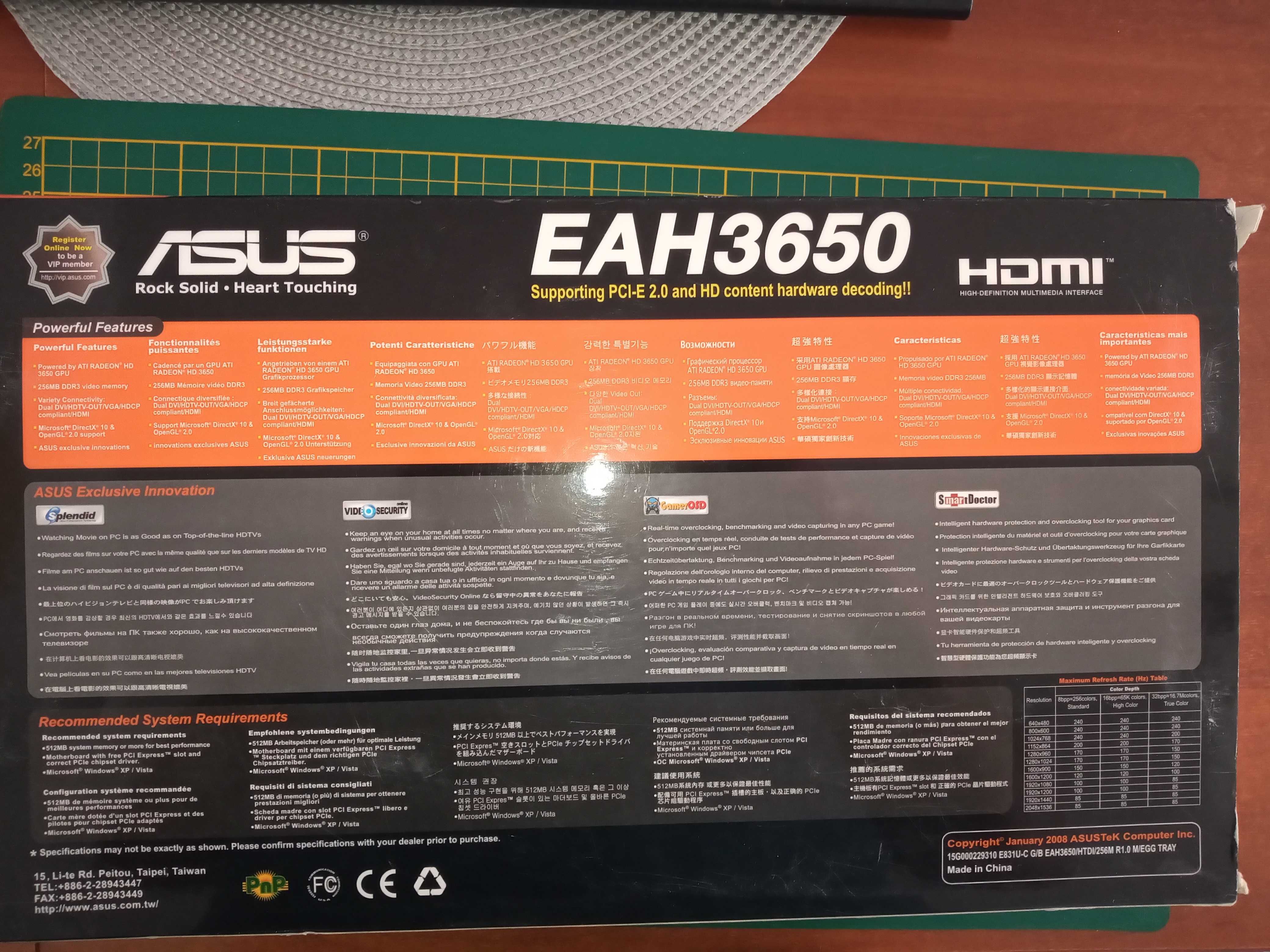 Karta graficzna Asus EAH3650 - Ati Radeon 256MB DDR3