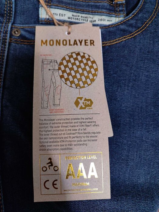 Мотоджинси з захистом  John Doe Monolayer Indigo