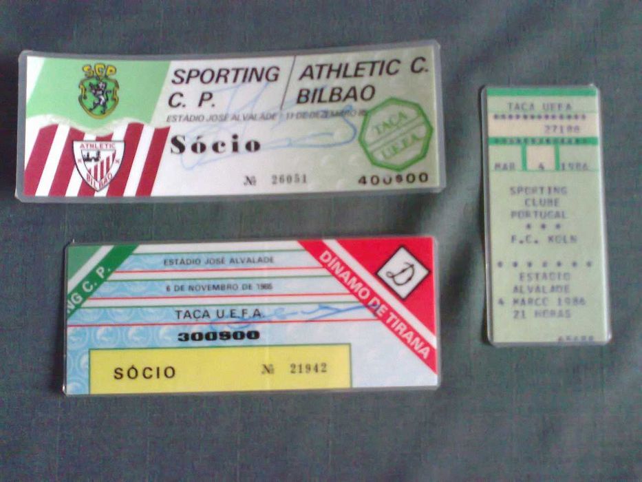 SCP / Sporting - Bilhetes de Futebol antigos (plastificados)