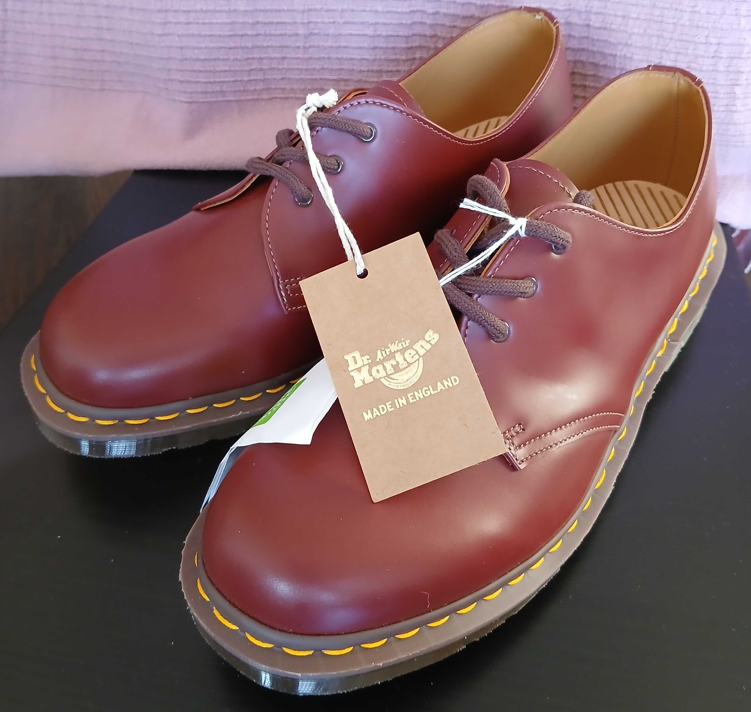 Dr Martens 1461 made in england, rozmiar 10, cherry red, oxblood