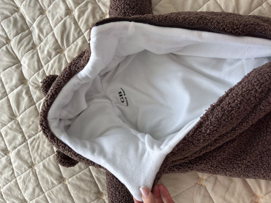 Зимовий дитячий комбінезон шоколадного кольору, 68-74 розмір