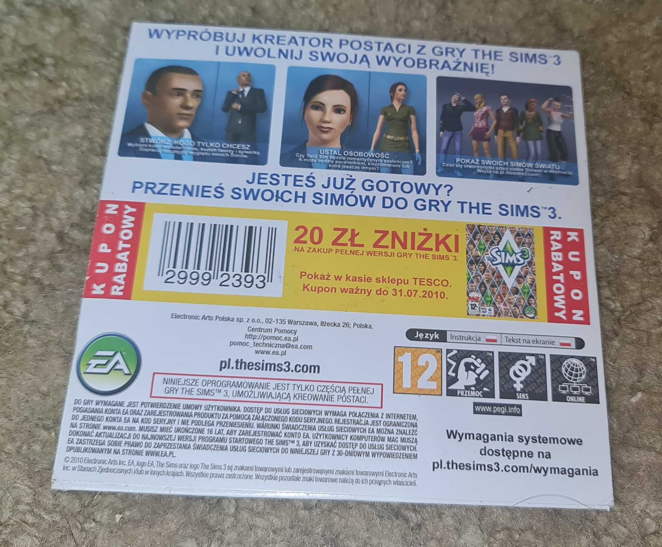 The Sims 3 STWÓRZ Sima / WSTĘP Do Gry / PL /BDB/