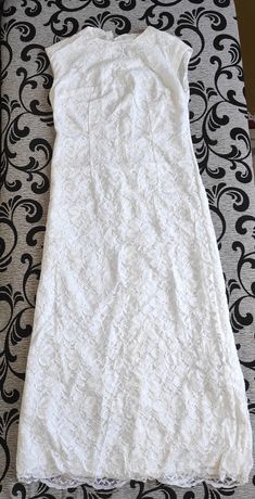Свадебное белое молочное айвори платье в пол кружево макси новое