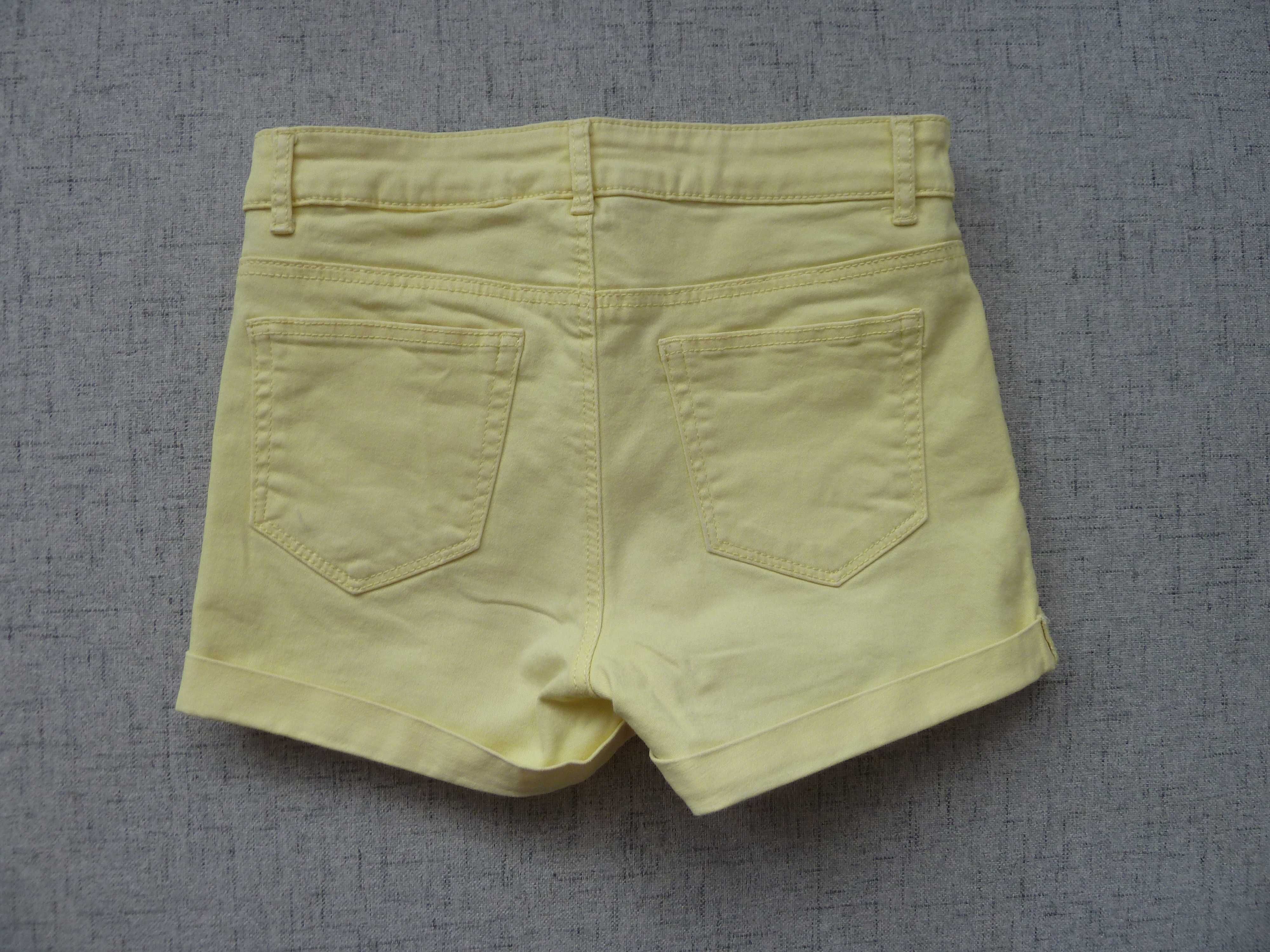 Spodenki dziewczęce krótkie jeansowe żółte H&M