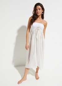B.P.C Sukienka plażowa bandeau biało- złota Premium ^44