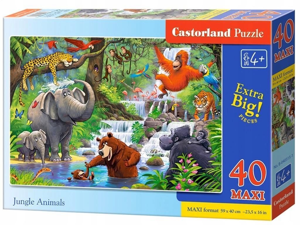 Puzzle 40 Maxi - Jungle Animals Castor, Castorland