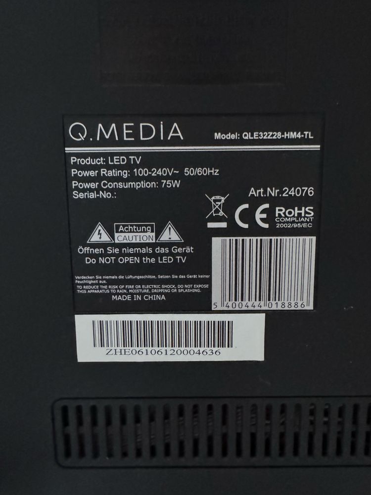 Tv telewizor 32” cale Qmedia QLE32Z28-HM4-TL