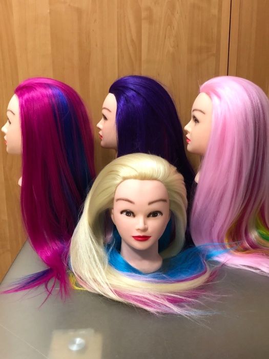 Кольорова болванка, голова учбова, манекен, маникен для зачісок