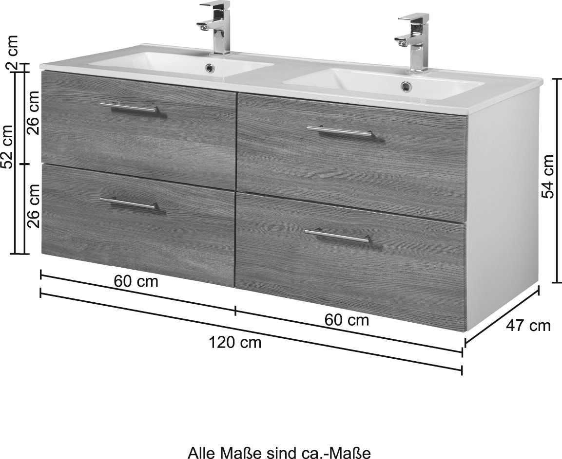 szafka łazienkowa + umywalka 120cm! Dwukomorowa Gwarancja 12 miesięcy!