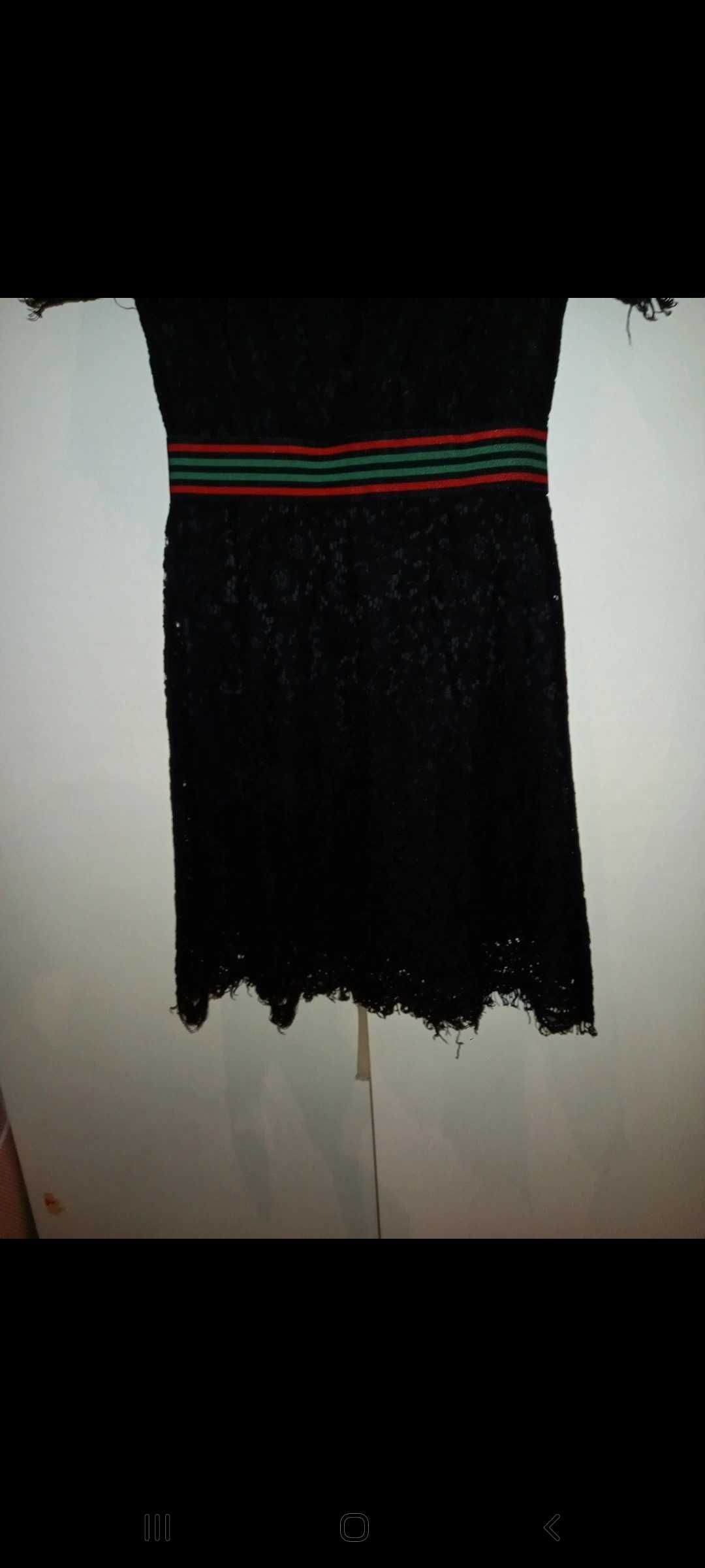 Vestido preto de cerimónia, com cintura colorida - 40/ 36 - Morgan