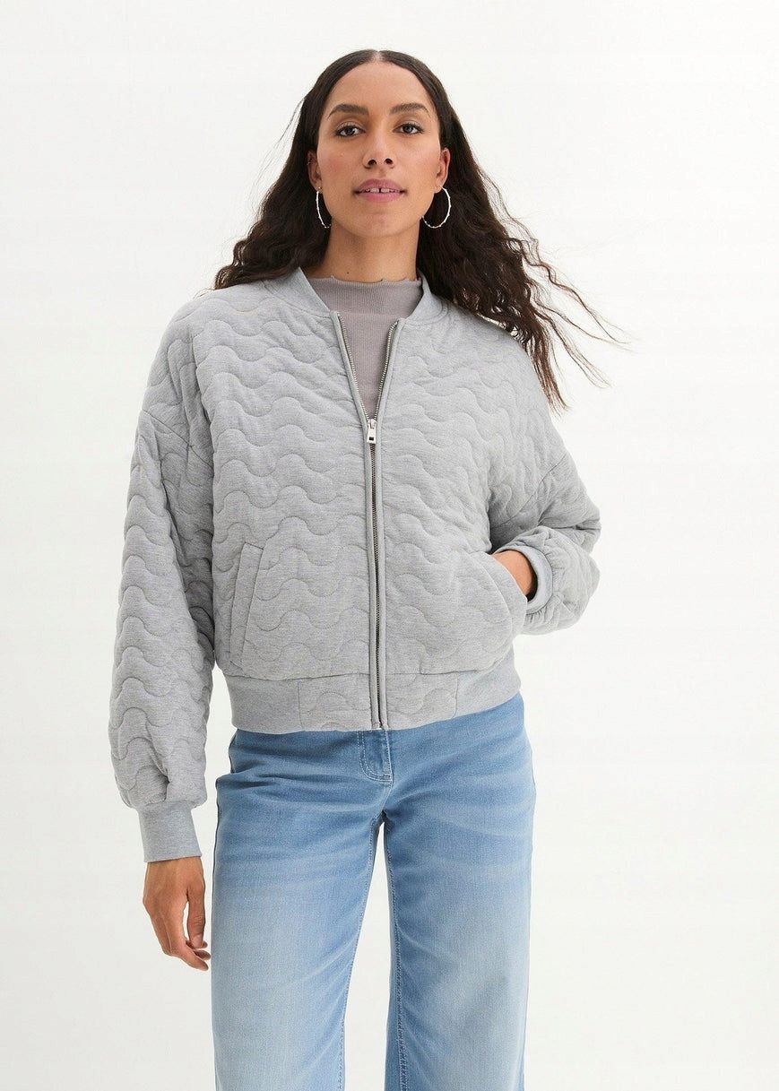 B.P.C bluza pikowana bejsbolówka szara 44/46.
