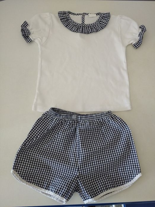 Conjunto golinha e calções tamanho 2 anos