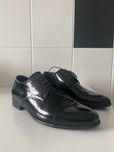 Czarne Buty Męskie VILLARO Lakierowane