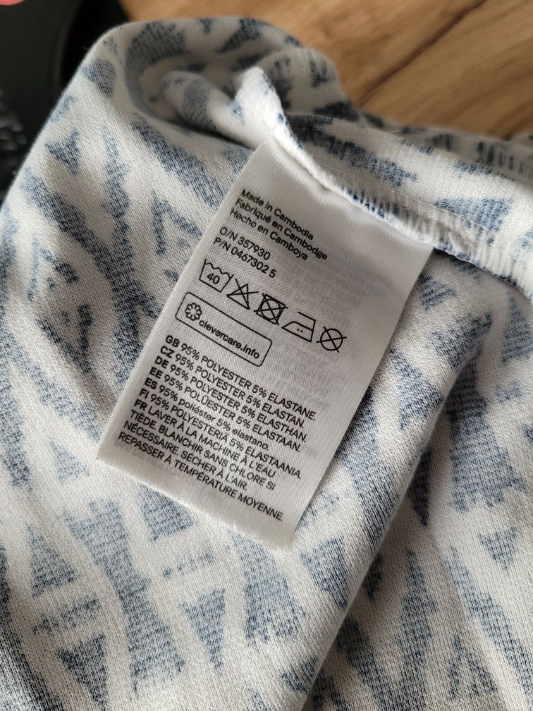 Nowa biało czarna letnia rozkloszowana sukienka na ramiączkach H&M S