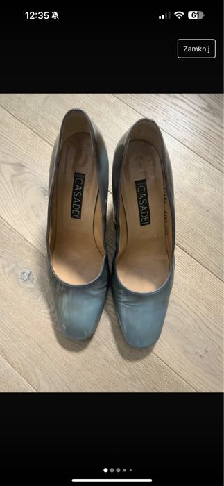 Szpilki CASADEI 38,5/ 8,5 skora lakierowana