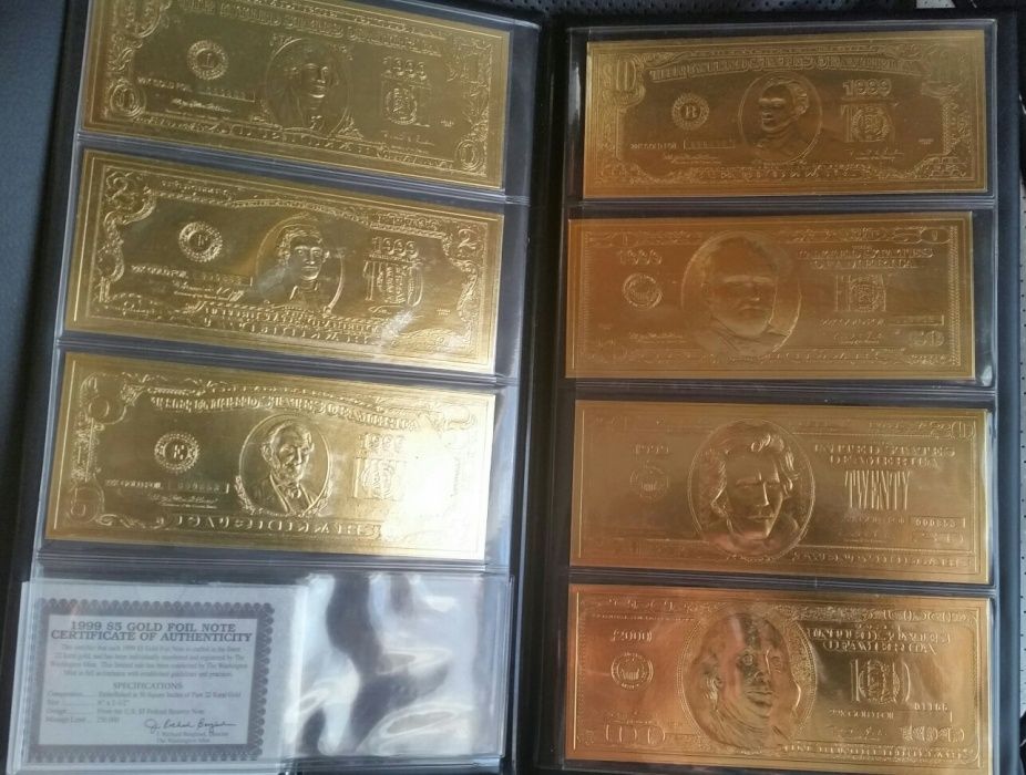 Kolekcja zlotych banknotow $