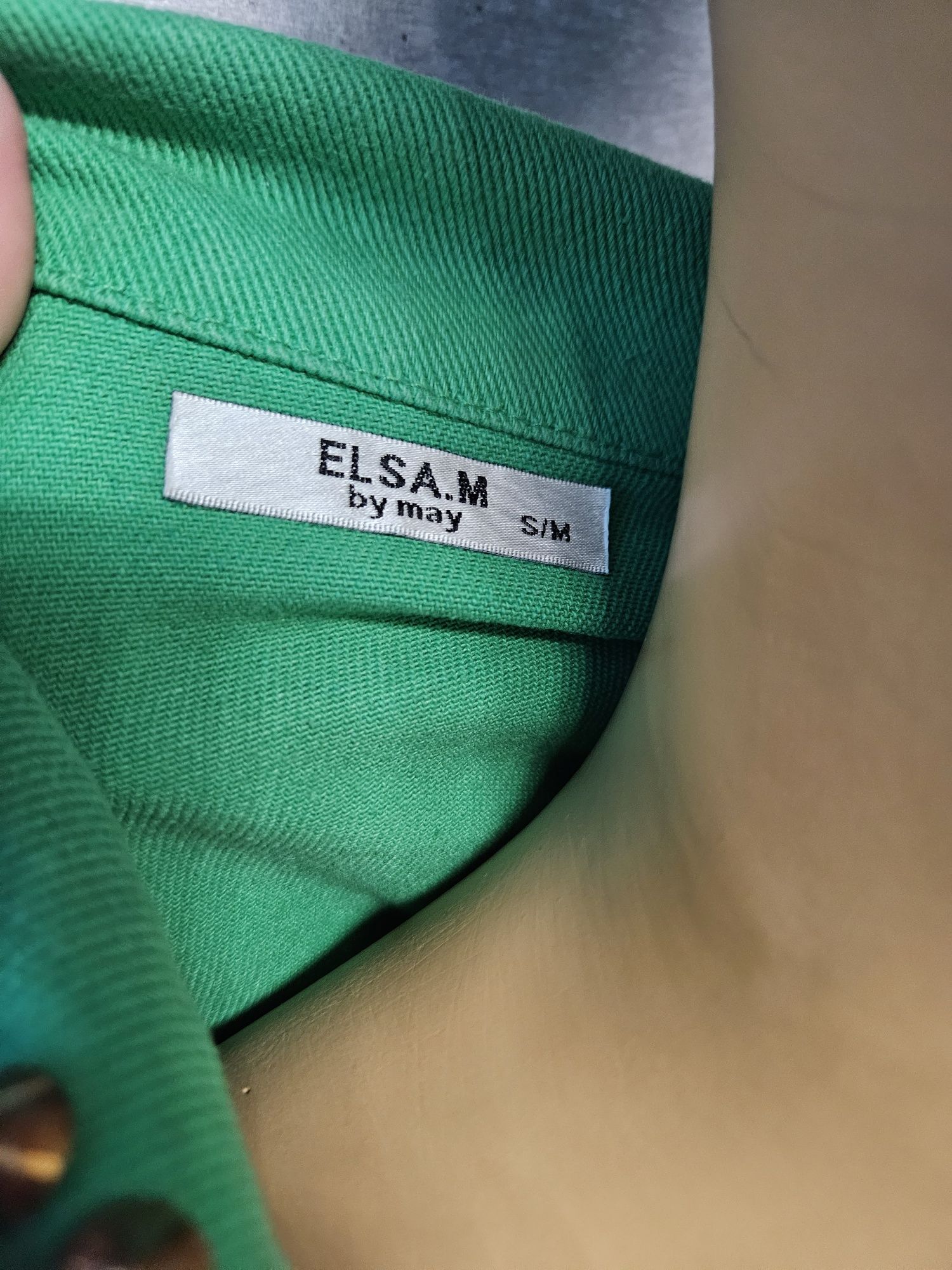 Zielona jeansowa katana z kamieniami dżetami cyrkoniami ELSA M by May