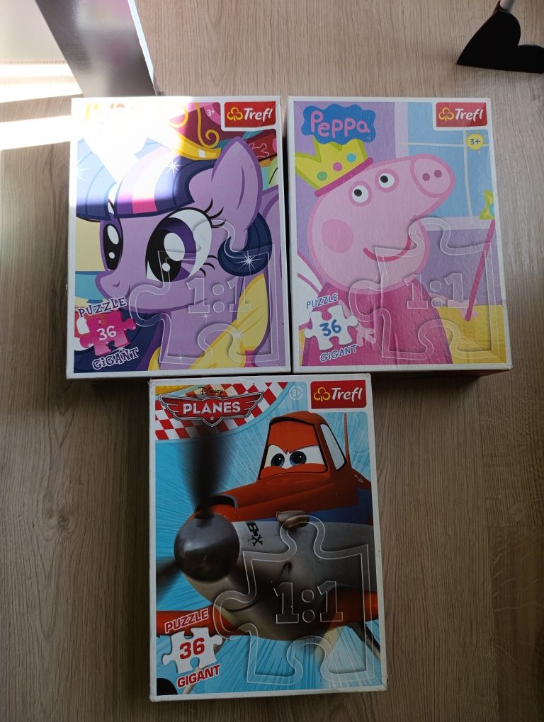 Puzzle GIGANT 36E Świnka Peppa, My little pony, Samoloty