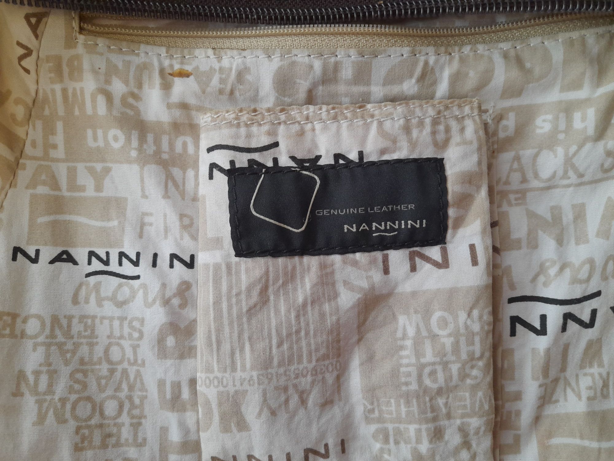 Оригинал NANNINI комбинированная сумка в руку/на плечо нат. кожа+джинс