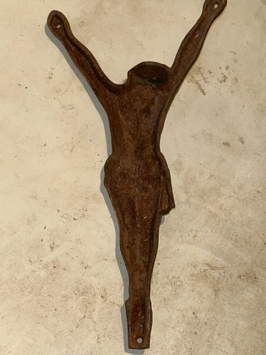 Stary żeliwny KRZYŻ - 31 cm