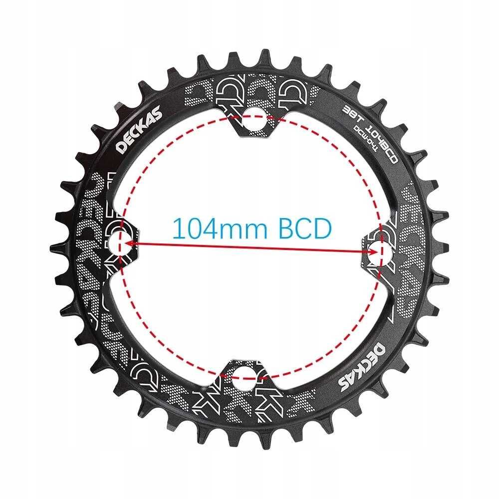 Zębatka Przednia do Roweru NARROW WIDE 38T 104BCD DECKAS Symetryczna