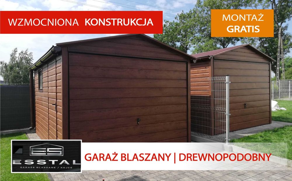 Garaż Blaszany -Orzech| Blaszak |Garaże | Wiaty | Kojce | - ESSTAL*