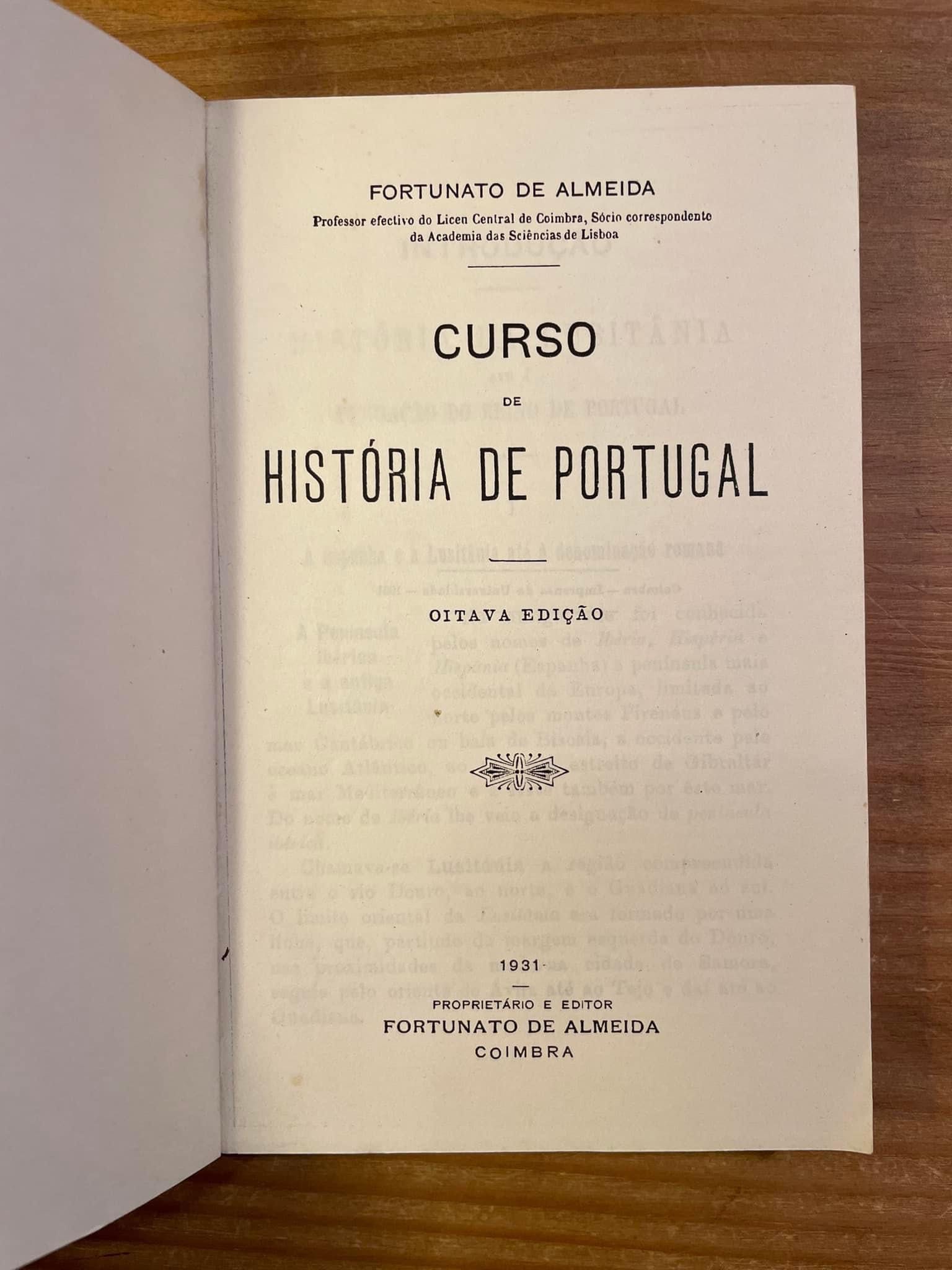 Curso de História de Portugal - Fortunato de Almeida (portes grátis)