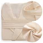 Szlafrok Gofer Waffle Bawełniany Unisex Murat Xl Krem