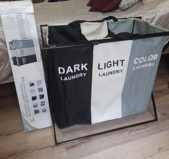 Кошик для білизни Розкладний корзина для білизни 3секції Кошик у ванну