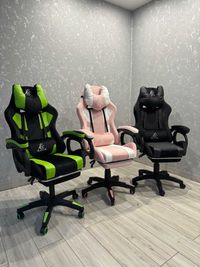 Компютерне крісло з тканини Геймерське крісло +підніжка +подушки 150кг