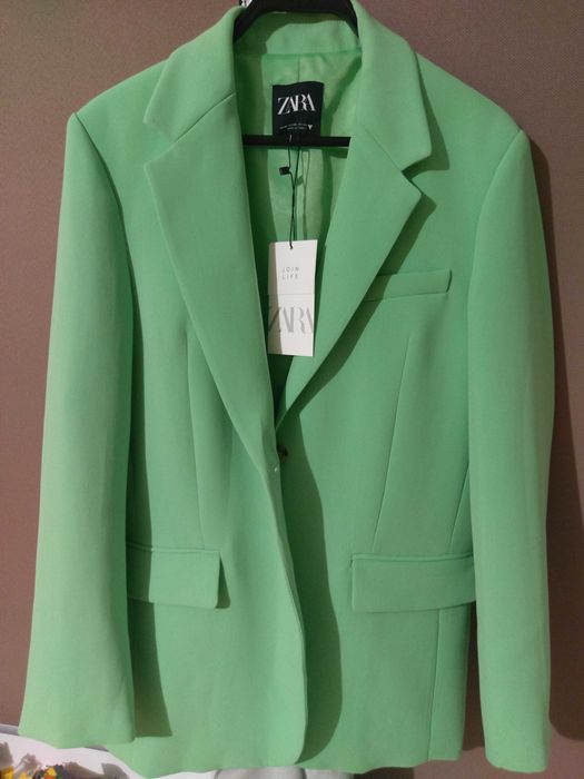 ‼️ Новый яркий брючный костюм ZARA.Блейзер оверсайз,Брюки полной длины