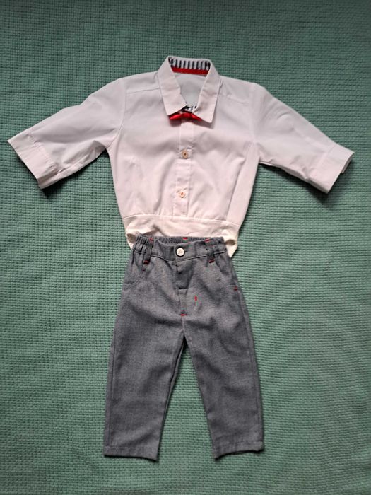 Ubranko na chrzest garnitur chłopiec 68
