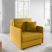 Fotel Amerykanka Hotelowy r80cmx195/190cm typ materiału żółty KRONOS