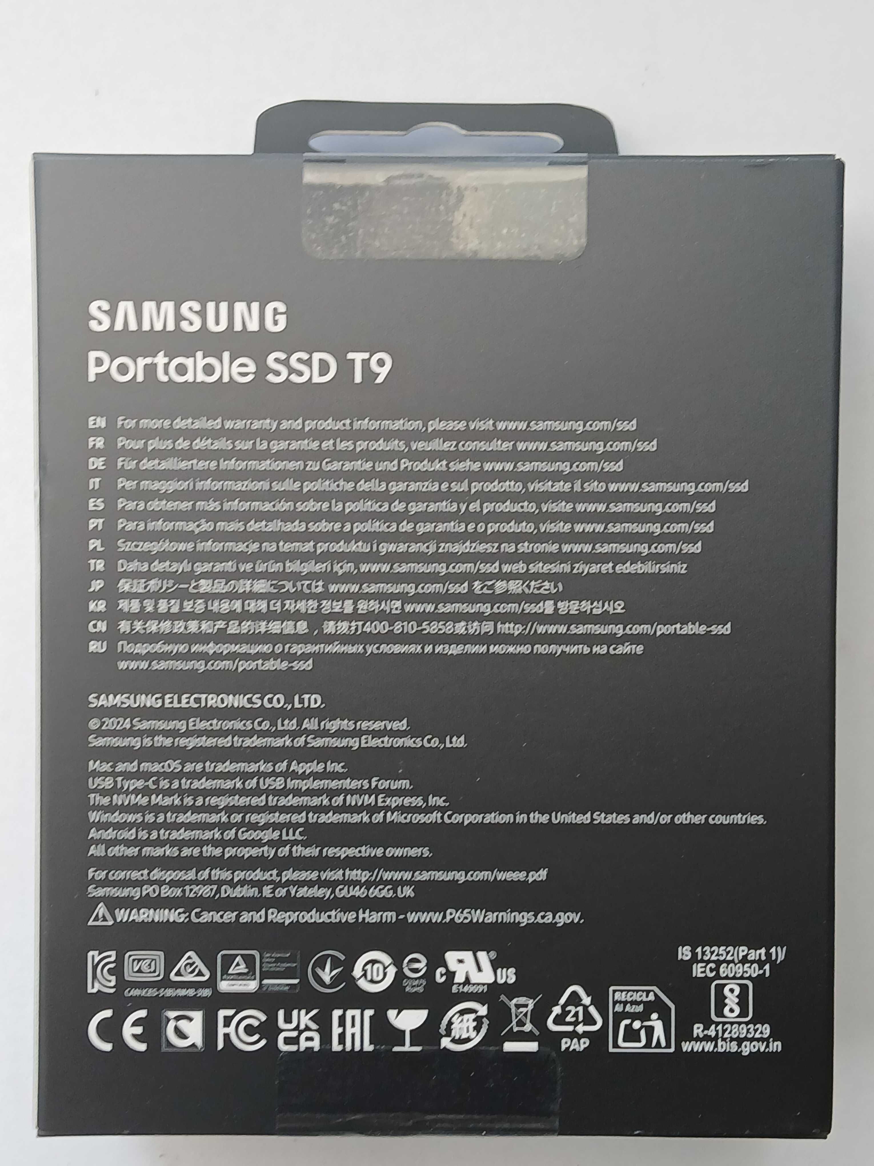 Dysk zewnętrzny SSD Samsung T9 2 TB*USB 3.2 Gen 2x2 *nowy