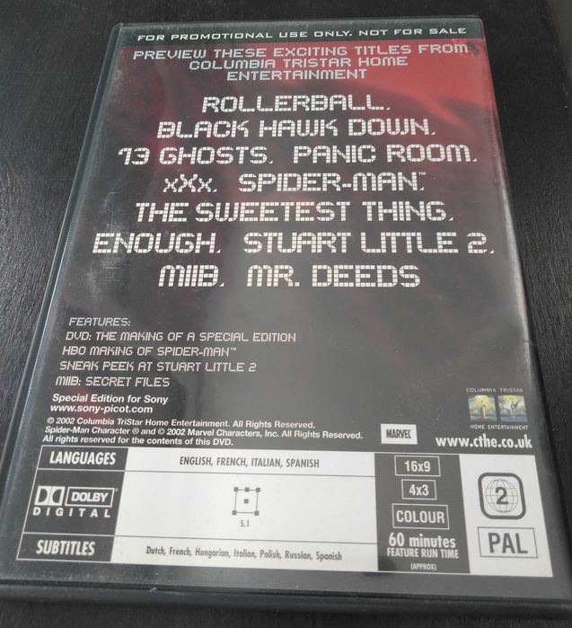 dvd: “Spider-man – Making of and DVD highlights”