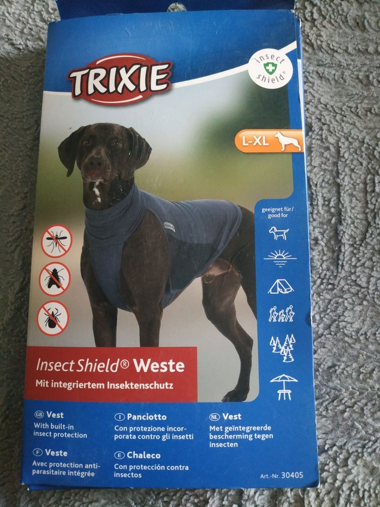 Trixie Przeciwpasożytnicza kamizelka dla psów L-XL, siwa Nowa