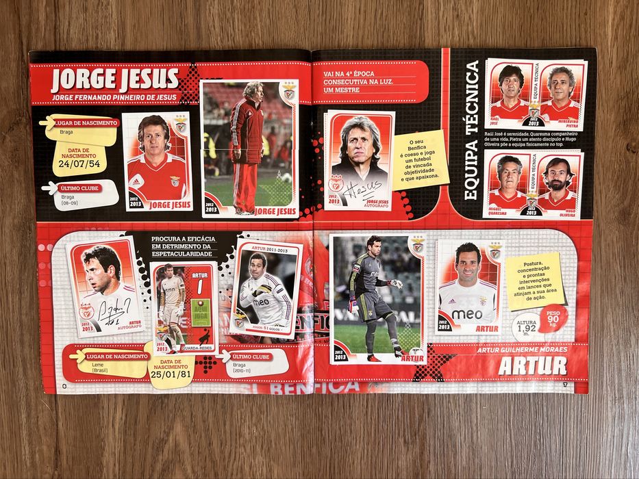 Caderneta completa SL BENFICA 2012-13