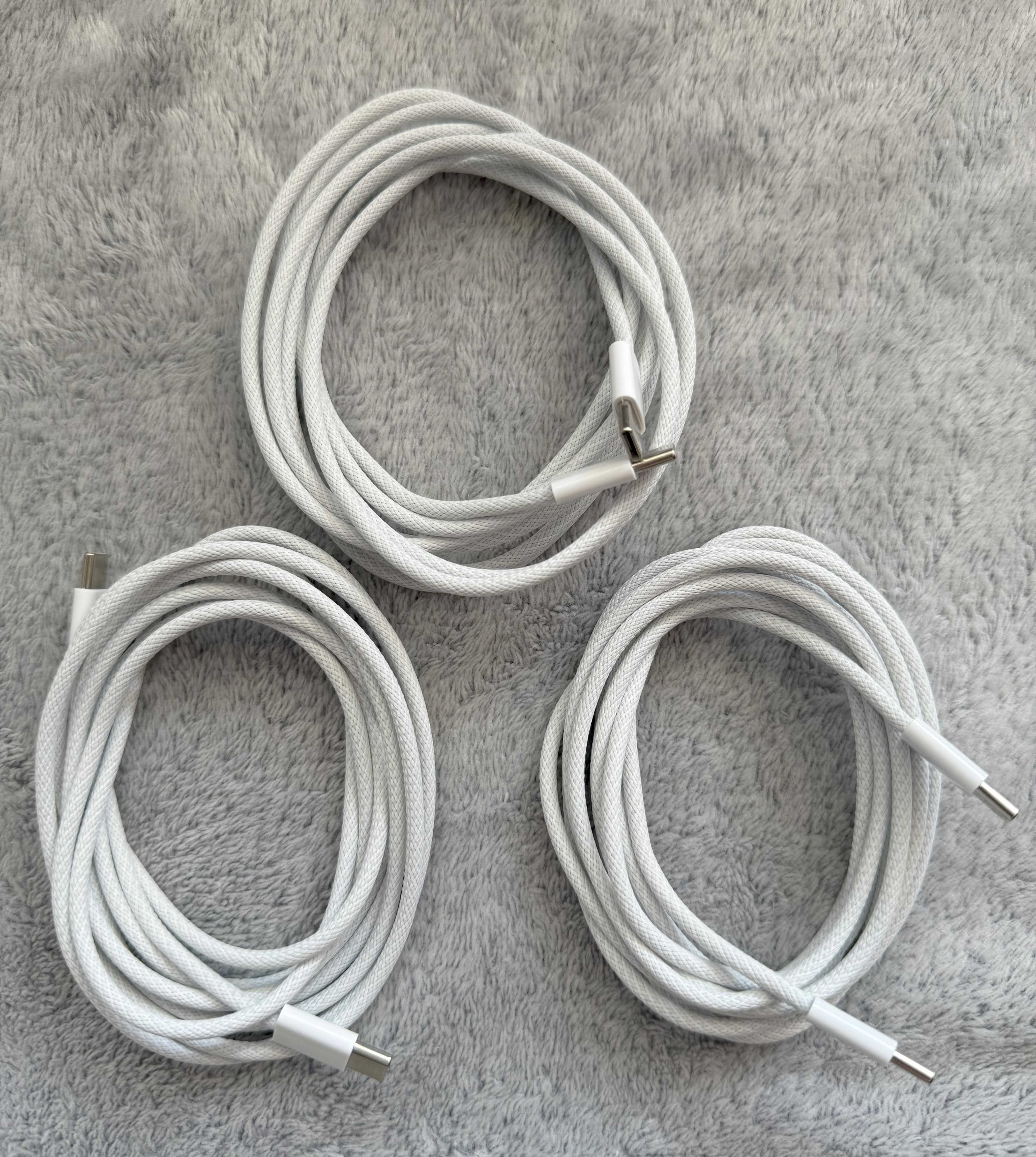 Zestaw 3 kabli USB-C do ładowania telefonów etc