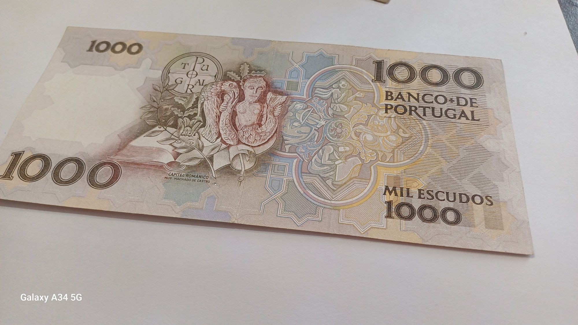 PORTUGAL--1000 escudos 1992 Teófilo Braga NOVA não circula