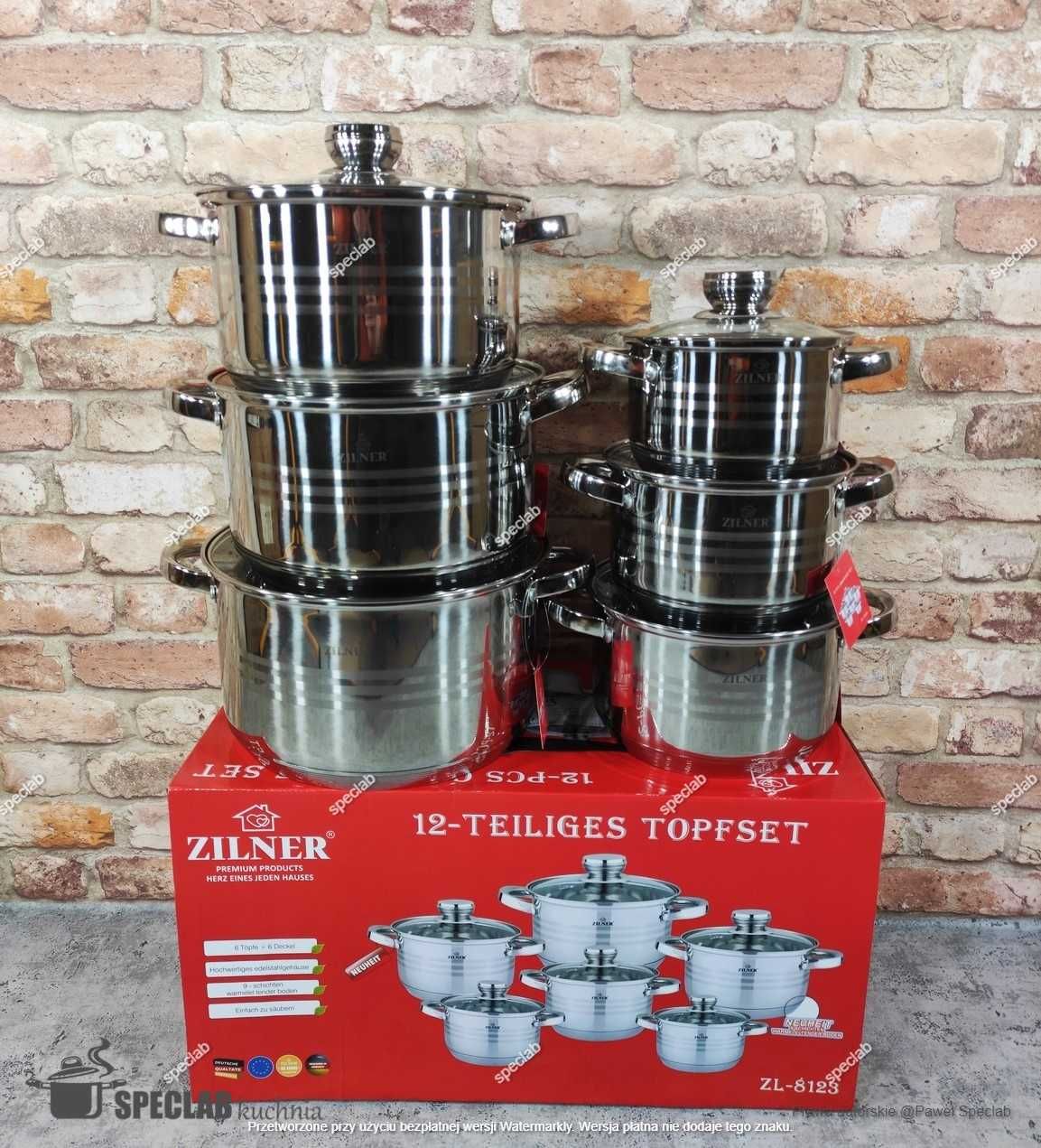 Zestaw Garnków ZILNER ZL-8123 . Gaz, indukcja, halogen