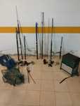Canas de pesca com mala em fibra