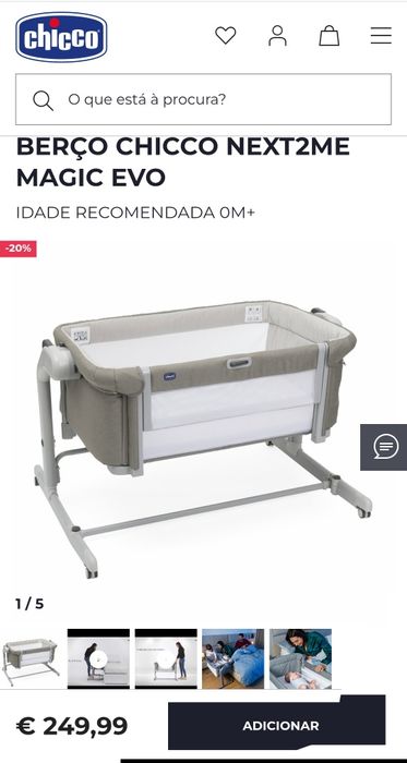 Vendo berço Chicco, pouco tempo de uso