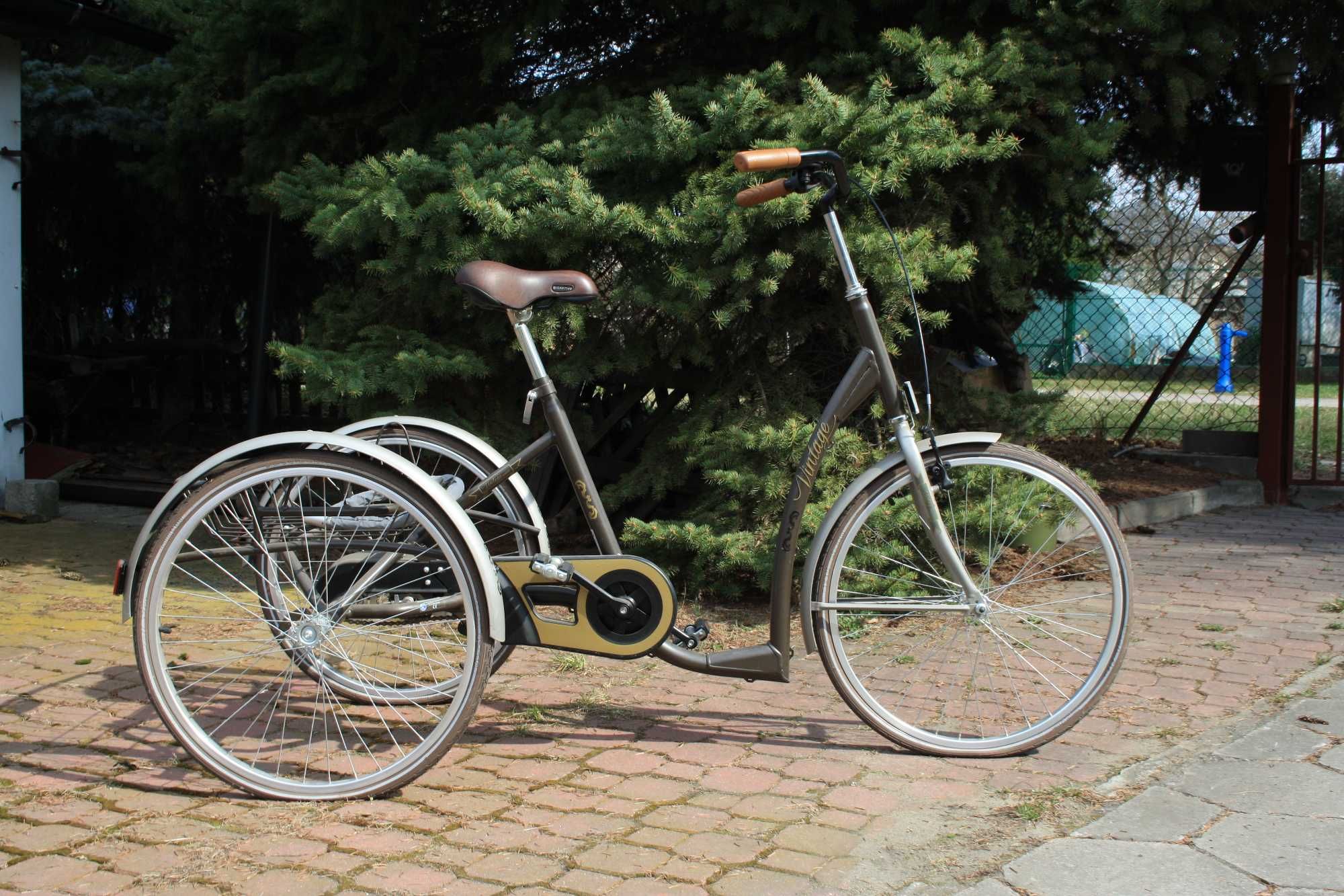 Rehabilitacyjny rower trójkołowy dla dorosłych w stylu RETRO VINTAGE